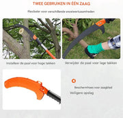 Telescopische snoeizaag PRO - Stokzaag - Heggenschaar - Handzaag - Tuingereedschap