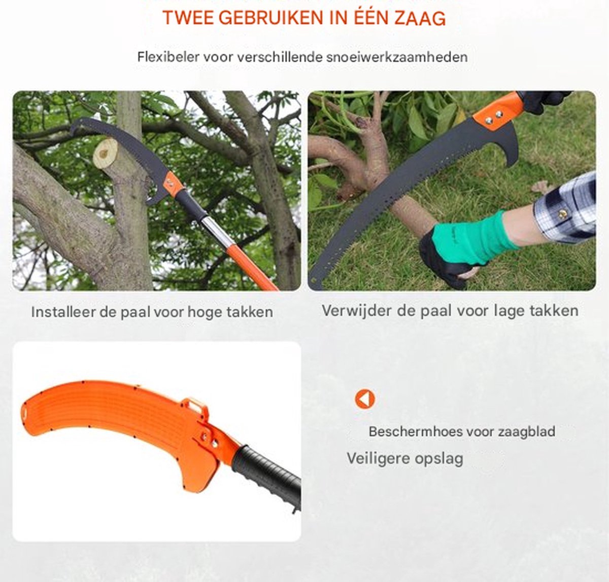 Telescopische snoeizaag PRO - Stokzaag - Heggenschaar - Handzaag - Tuingereedschap