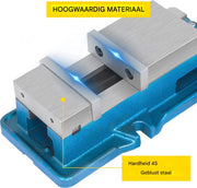 Bankschroef PRO - Bekbreedte 80 mm - Staal - Hoge Precisie - Blauw