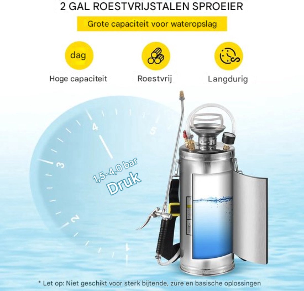 Happyment Tuinsproeier - Onkruidsproeier - 4L - Multifunctioneel - 2.5kg