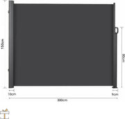 Zichtbreeknet - Modern - Windscherm - Privacy Doek - 300x160cm - PVC