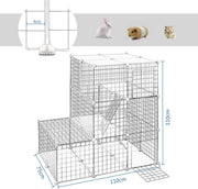 Happyment Knaagdierenren Diva - Ren hoog - Verstelbaar - Voor binnen - Kattenren - Dierenren - Puppyren - Kleine dieren - Kittens - Wit - 75x110x110cm