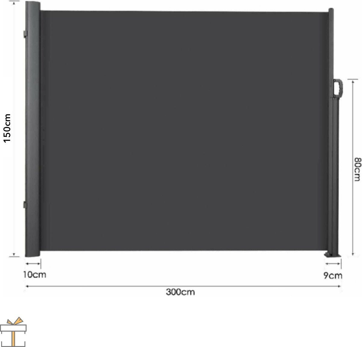 Happyment Zichtbreeknet modern - Windscherm - Zichtdoek - Privacy doek - Schutting - Windbreekgaas - PVC winddoek - 300x160cm