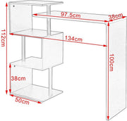 Happyment Bartafel Zita - Voor binnen - Rechthoekig - Hout - Zwart - 98x38x100cm