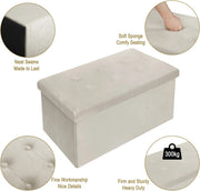 Collox Voetenbankje - Voetenkrukje - Opslagbankje - Poef - Bankje - Opbergdoos - Met afneembare deksel - Zitting gestoffeerd - Opvouwbaar - Donker grijs - 76x38x38 cm - Capaciteit 80 L