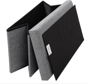 Moderne Opbergbank Ferino - Met opbergruimte - Zitbank Poef - Voetenbank - Opbergbox hocker - Zitkist met deskel - Lichtgrijs - Stof - 76x38x38 cm
