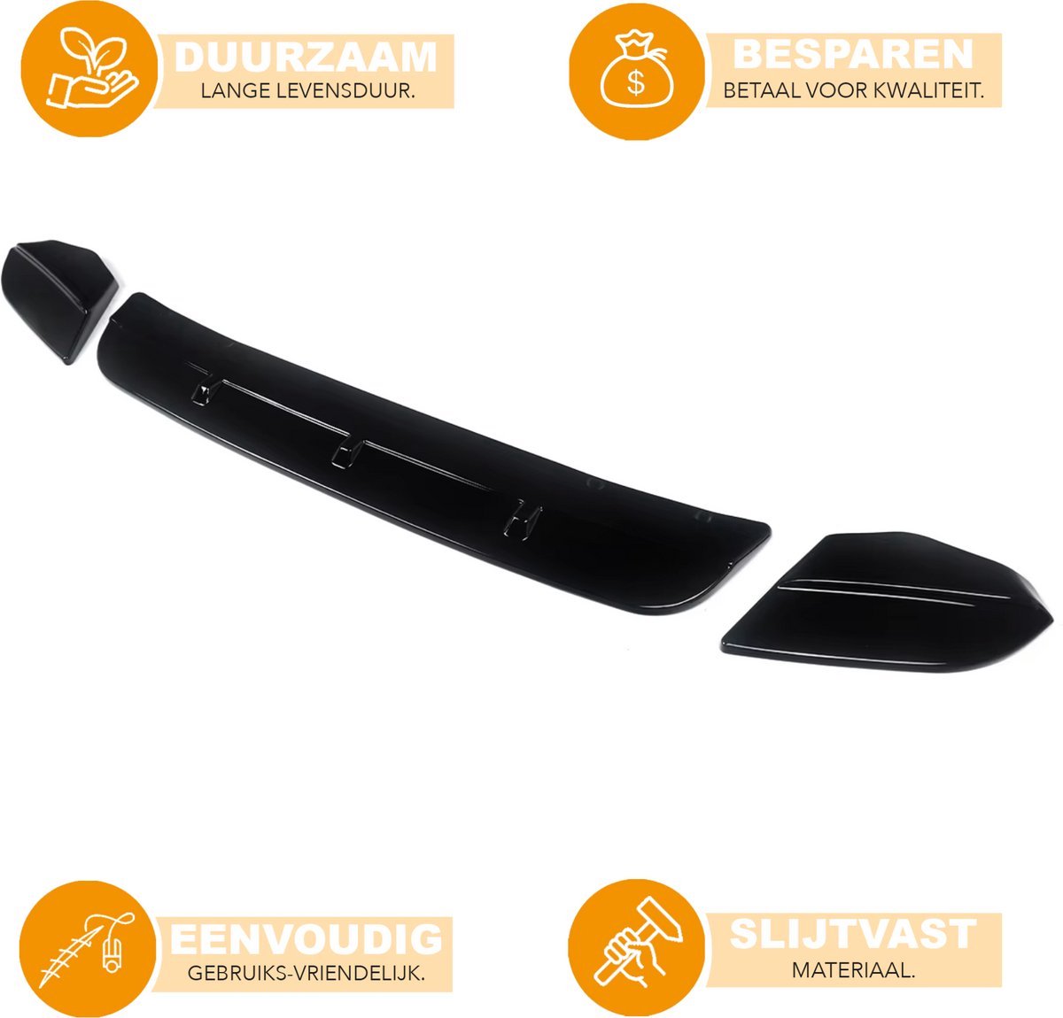 Frontlip TurboX - Voorbumper Spoiler Lip - Voor BMW X3M F97/X4M F98 (2019-2022) - Gloss Zwart/Koolstofvezel Look - Auto accessoires