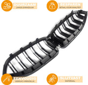Voorbumper - Voor BMW 8-Serie G14/G15/G16 2023-2024 - Auto accessoires - Voorgrille - Gloss Zwart - Dual lats