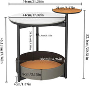 Bijzettafel Luxios - Bijzettafeltjes voor woonkamer of slaapkamer - Zadelleren Planken - Wachtruimte - Uniek Accent