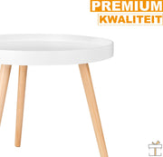 Happyment Bijzettafel modern - Rond - Salontafel - Koffietafel - 50x44cm