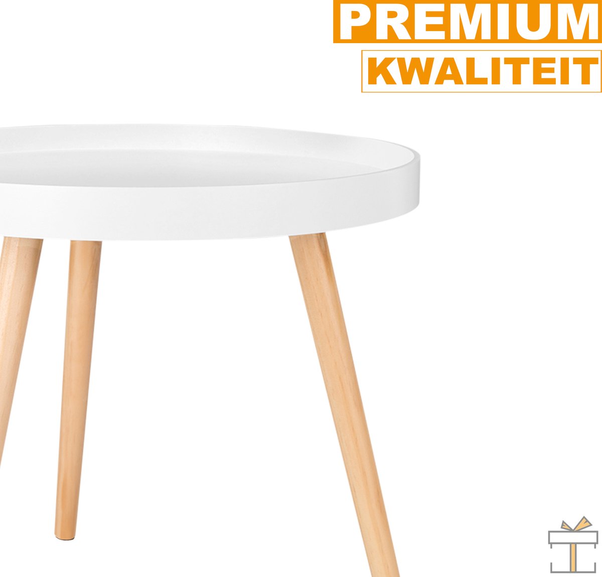 Happyment Bijzettafel modern - Rond - Salontafel - Koffietafel - 50x44cm