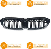 Voorbumper grille Gitro - Voor BMW G20/G21 3 Serie (2019+) - M5 Stijl - Gloss Black - Auto accessoires