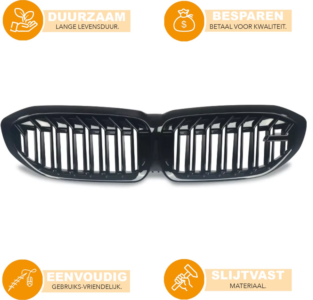 Voorbumper grille Gitro - Voor BMW G20/G21 3 Serie (2019+) - M5 Stijl - Gloss Black - Auto accessoires