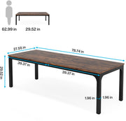Dubbel computerbureau - Bruin - 200cm bureau - Voor 6 personen - Voor volwassenen