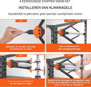 Klinknagel PRO - Moer Set - Popnagel Gereedschapset - 70 Stuks - Met Koffer - Oranje