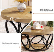 Salontafel Vitin - Rond - Modern - Voor woonkamer - Bijzettafel - 95cm - Bruin