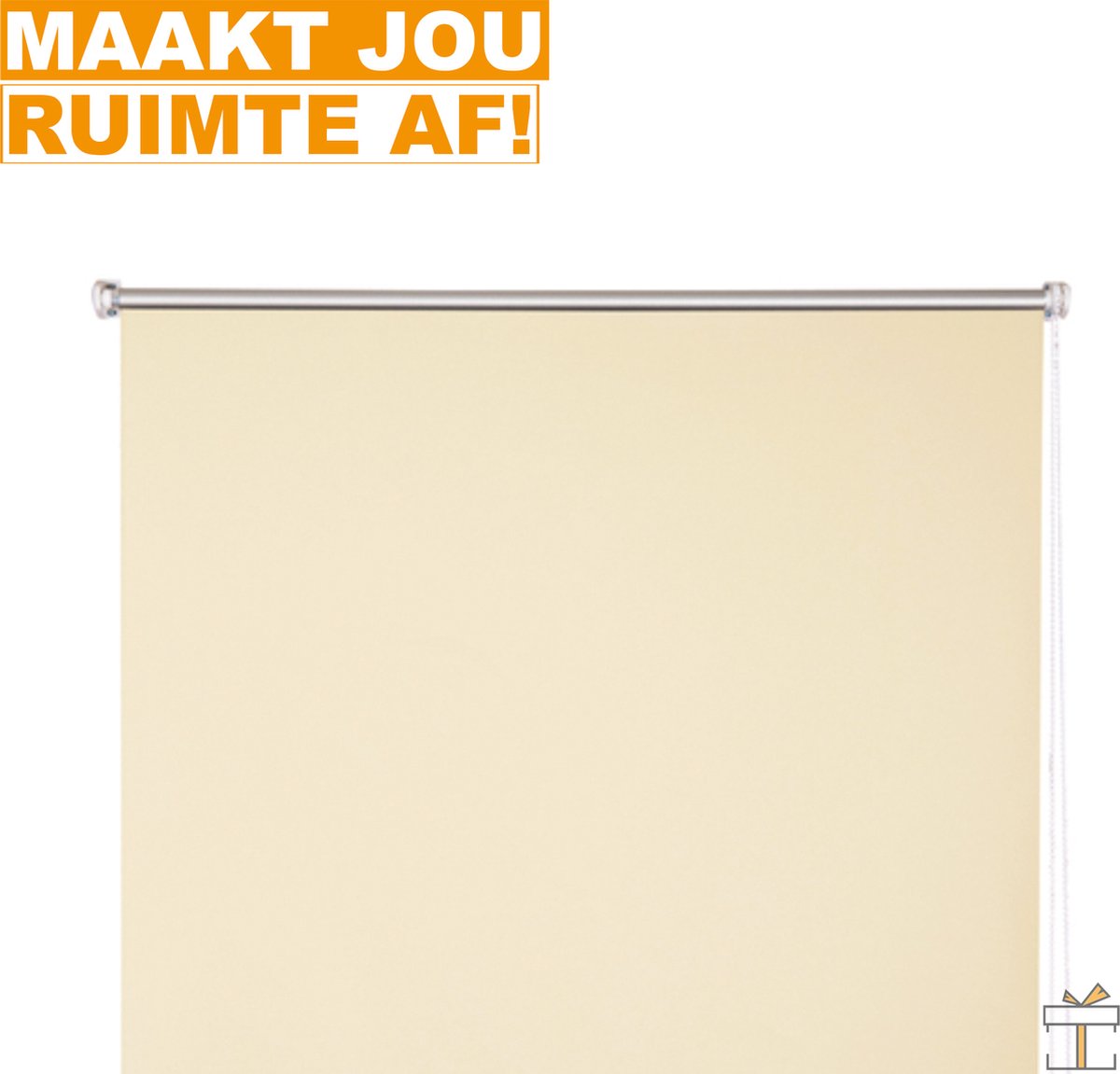 Happyment Rolgordijn Luxe - Beige - 100x160cm - Isolerend - Luxaflex - Rolgordijnen verduisterend - Zonder of met boren