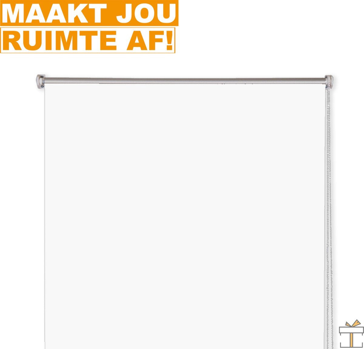 Rolgordijn - Wit - Verduisterend - Isolerend - 100x160cm - Zonder Boren