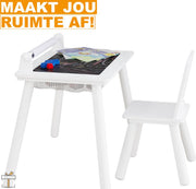 Kindertafel - Wit - Kinderbureau - Deluxe - Tekentafel - Speeltafel