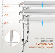 Campingkeuken - Verstelbaar - Camping reiskeuken - Keuken Opklapbaar - Kampeerkeuken - Kampeerkast - Campingkast met 2 Kastjes