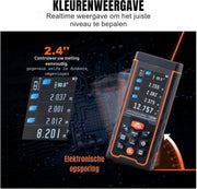 Laser afstandsmeter PRO - 121m Meetbereik - Lasermeter - Laserafstandsmeter - 2,4" LCD-Scherm - Nauwkeurige Digitale waterpas meter