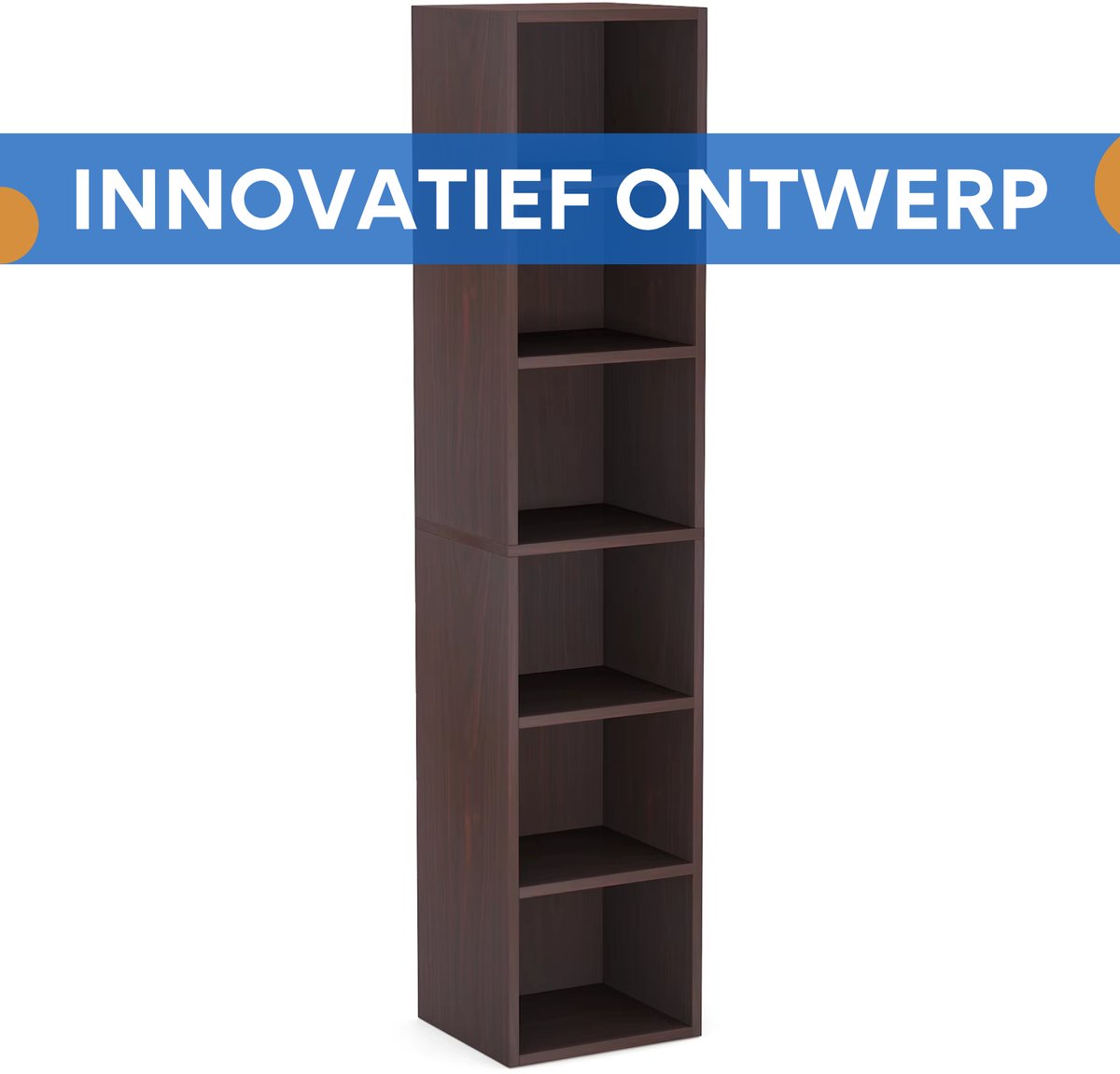 Opbergkast Ceylix - Boekenkast - Vakkenkast - Boekenrek - 180cm hoog - Woonkamer, slaapkamer, kantoor