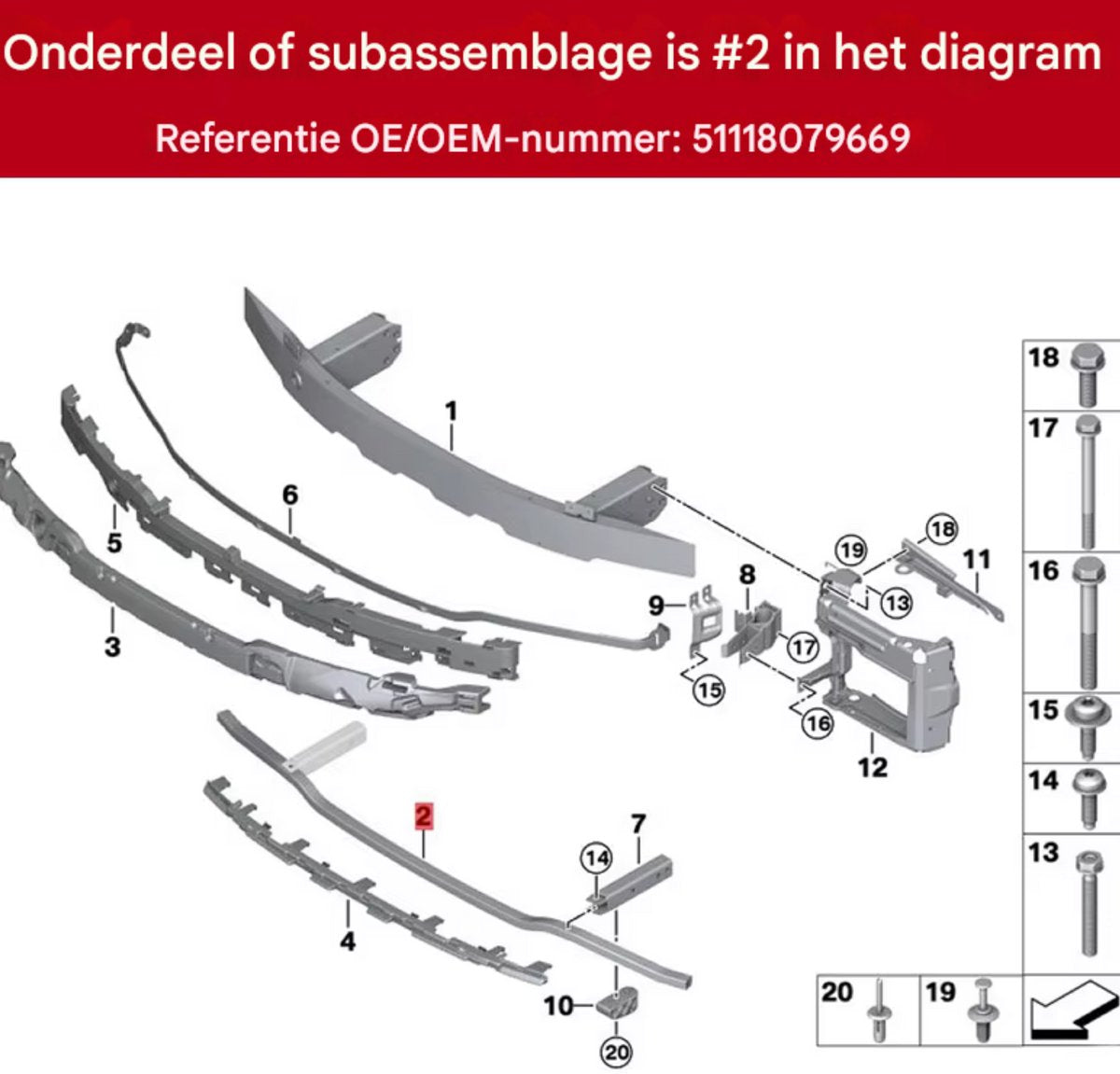 Bumper Versterking - Voorondersteuningsbalk - Voor BMW 3 Serie G20/G21 M Sport (2019-2022) - Auto Accessoires