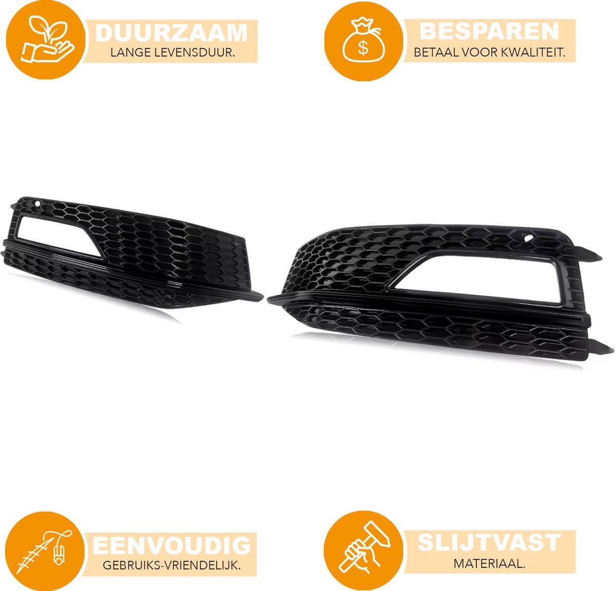 Voorbumper - Voor Audi A4 B8.5 S-Line/S4 2012-2015 - Auto accessoires - Mistlichtgrille - Zwart - ABS plastic