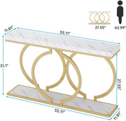 Consoletafel Giggs - Haltafel - 140cm - Wandtafel - Gang of woonkamer - Wit
