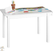 Happyment Kindertafel en 2 Stoeltjes - Kindermeubel - Speeltafel - Kinderbureau - Wit, blauw, oranje