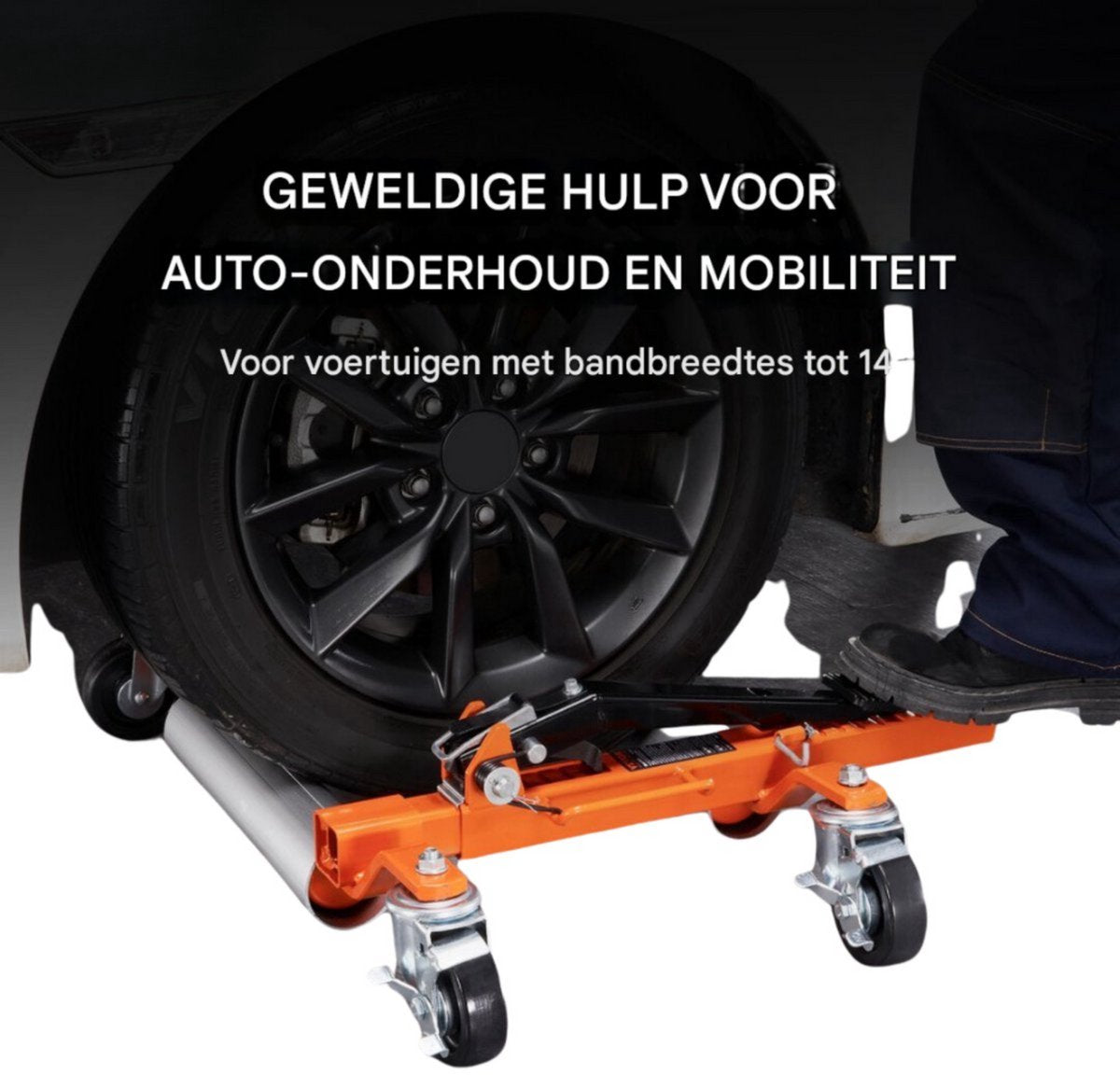 Draagbare Bandenwagen - Voor auto's, SUV's en meer = Dolly 680 kg - Bandenhouder 355 mm Breed
