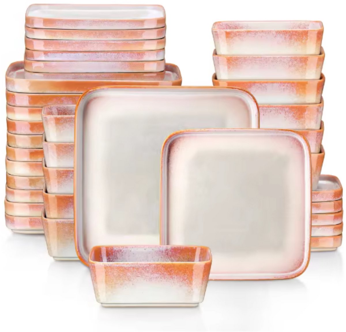 Averto Serviesset - 36 delig - 12 persoons - Oranje - Dinerborden - Bordenset - Diepe borden - Ontbijtborden - Servies - Keukenservies