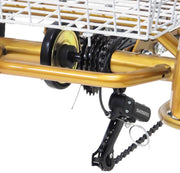 Driewieler Vortex 6 versnellingen - Fiets voor volwassenen en senioren - 24 Inch - Opvouwbare Trike - Met mand - Voorrem - Goud