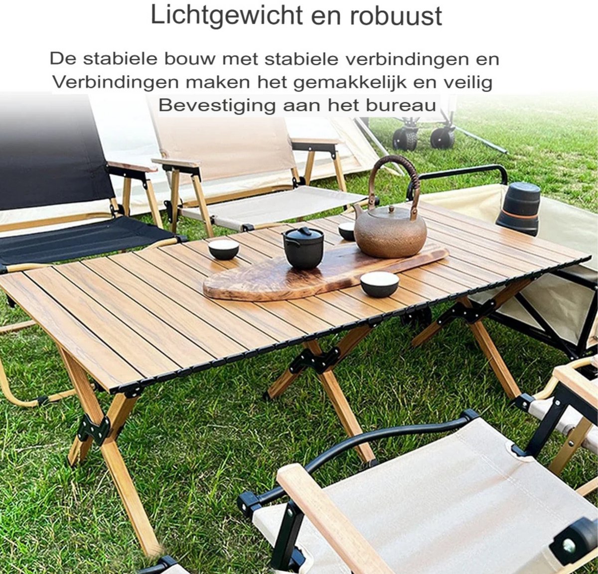 Buiten klaptafel - Campingtafel - Vouwtafel - Voor picknick, kamperen & BBQ - Draagbare campingtafel met draagtas - Lichtgewicht inklapbaar
