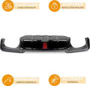 Achterbumper - Voor BMW 5-Serie F10 M Sport 2010-2016 - Auto accessoires - Achterdiffuser - Carbon Look - Met LED