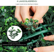 Kunstbuxusballen - Kunstplant - Decoratieplant - Set van 2 - Ø40,6 cm - Incl. Vlinders & Bladeren - Voor Binnen & Buiten & Decoratie