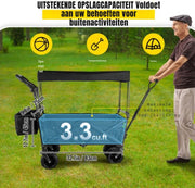 Opvouwbare bolderkar - Kinderenvervoer - Zwart - 220L - 150KG