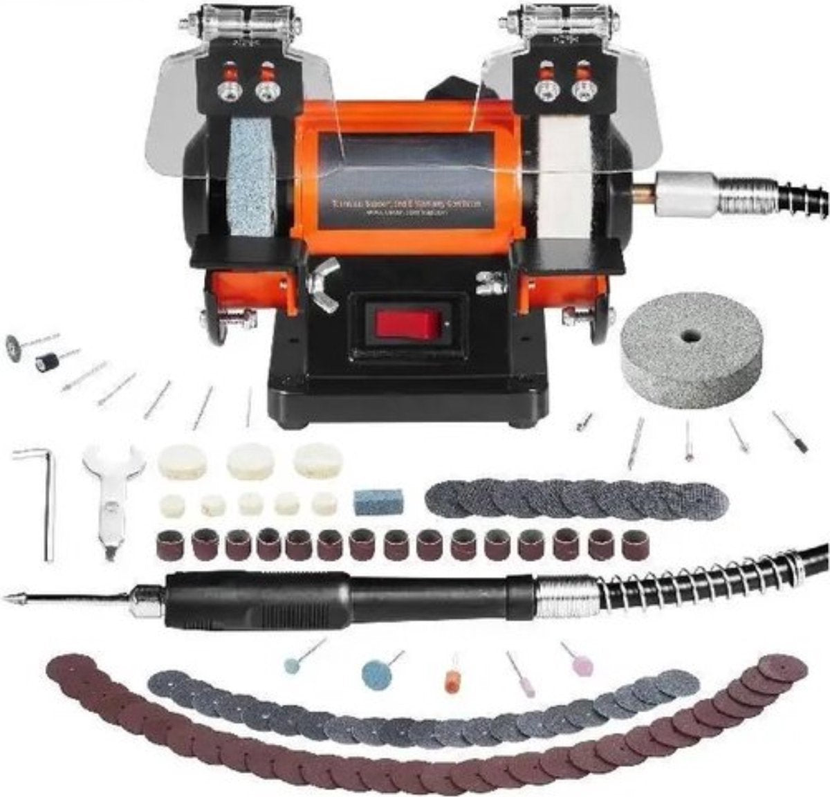 Happyment Polijstmachine - Bank Buffer - Werkbank - Geschikt Voor 3590rpm