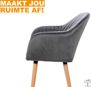Eetkamerstoelen - Grijs - Velvet - Kuipstoelen - Set van 4 - Met rugleuning