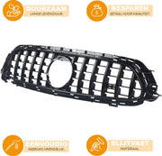 GT GTR Diamant Voorinlaat Grille - Gloss Black - Auto Accessoires - Voor Mercedes W213 E-Klasse E200/E300/E400/E53 AMG (2020)
