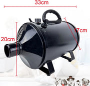 Professionele Haardroger 2800W - Voor Hond & Kat - Krachtige Bontblazer - Variabele Snelheid - 3 Nozzles - Sneldrogend