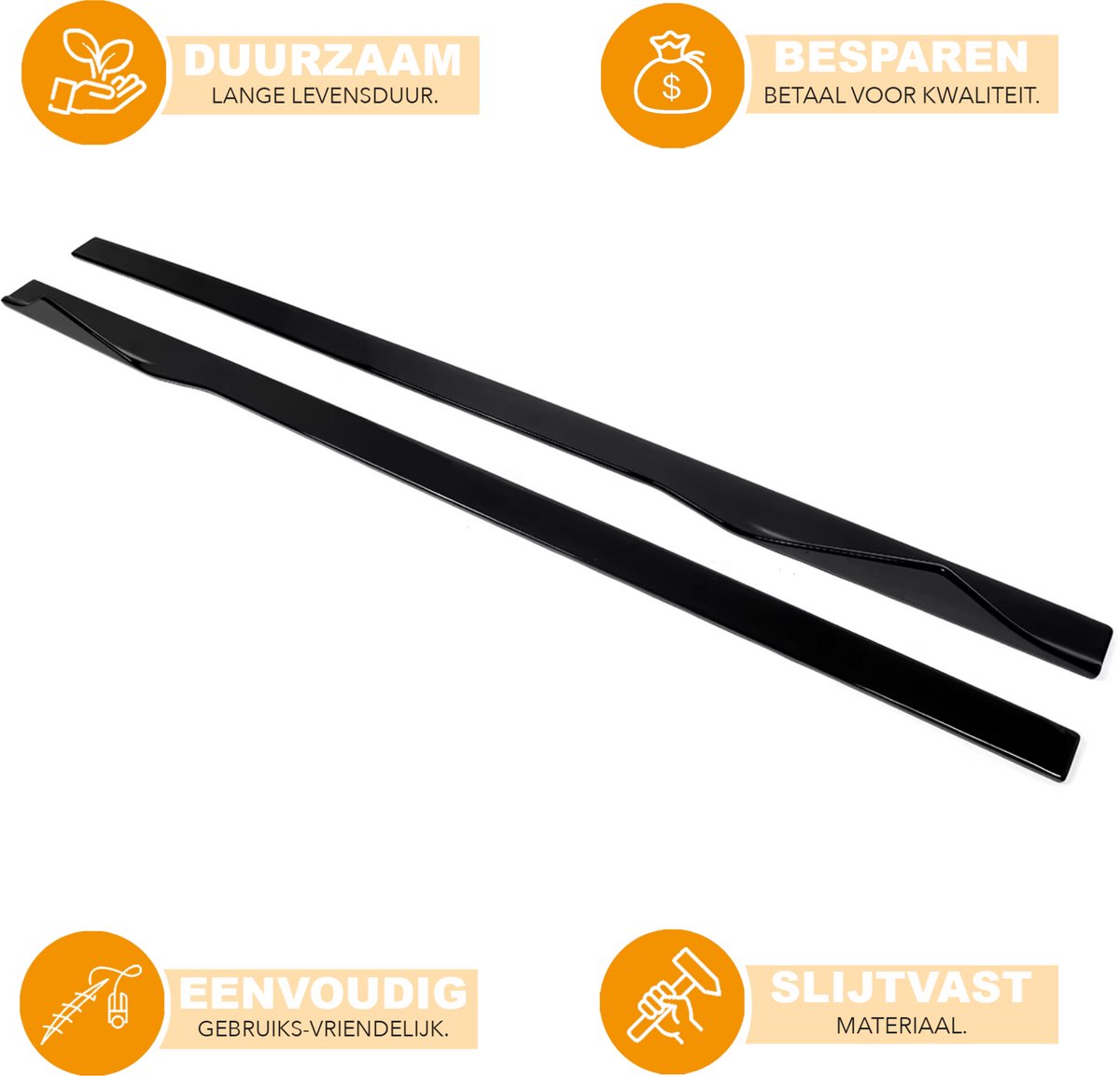 Zijrok Verlengde Rockerpaneel - Voor BMW 8 Serie G14/G15 (2019-2024) - Glanzend Zwart - Auto accessoires