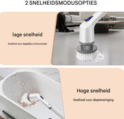Elektrische Spin-Scrubber Tavien - 10-in-1 - Draadloos Oplaadbaar, Verstelbare Handgreep, Elektrische Reinigingsborstel voor Douche & Thuisgebruik
