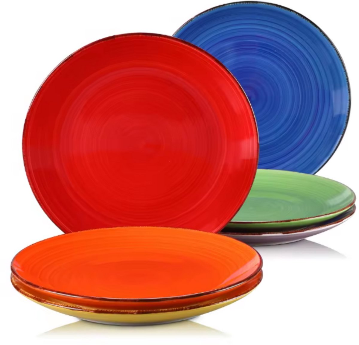 Montario Serviesset - 16 delig - 4 persoons - Regenboog - Dinerborden - Bordenset - Diepe borden - Ontbijtborden - Servies - Keukenservies
