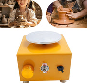 Mini Pottenbakkersschijf - Draaischijf - Pottenbakken - Voor Onderwijs, DIY & Winkels -Geel
