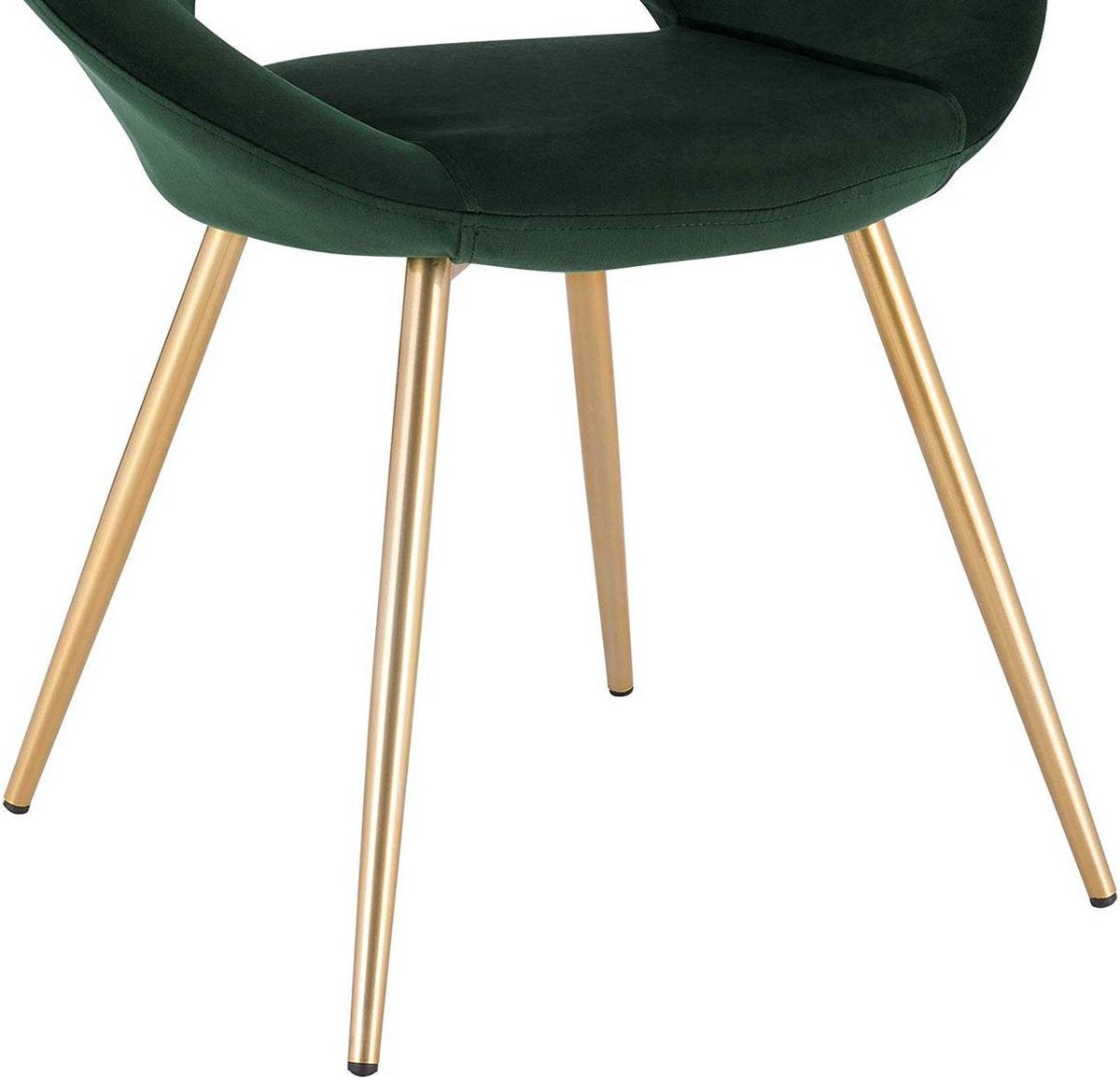 Luxe Velvet Stoel - Groen - Eetkamerstoel - Met armleuning - Vergaderstoel - Gouden Metalen poten - Set van 1 - Zithoogte 47cm
