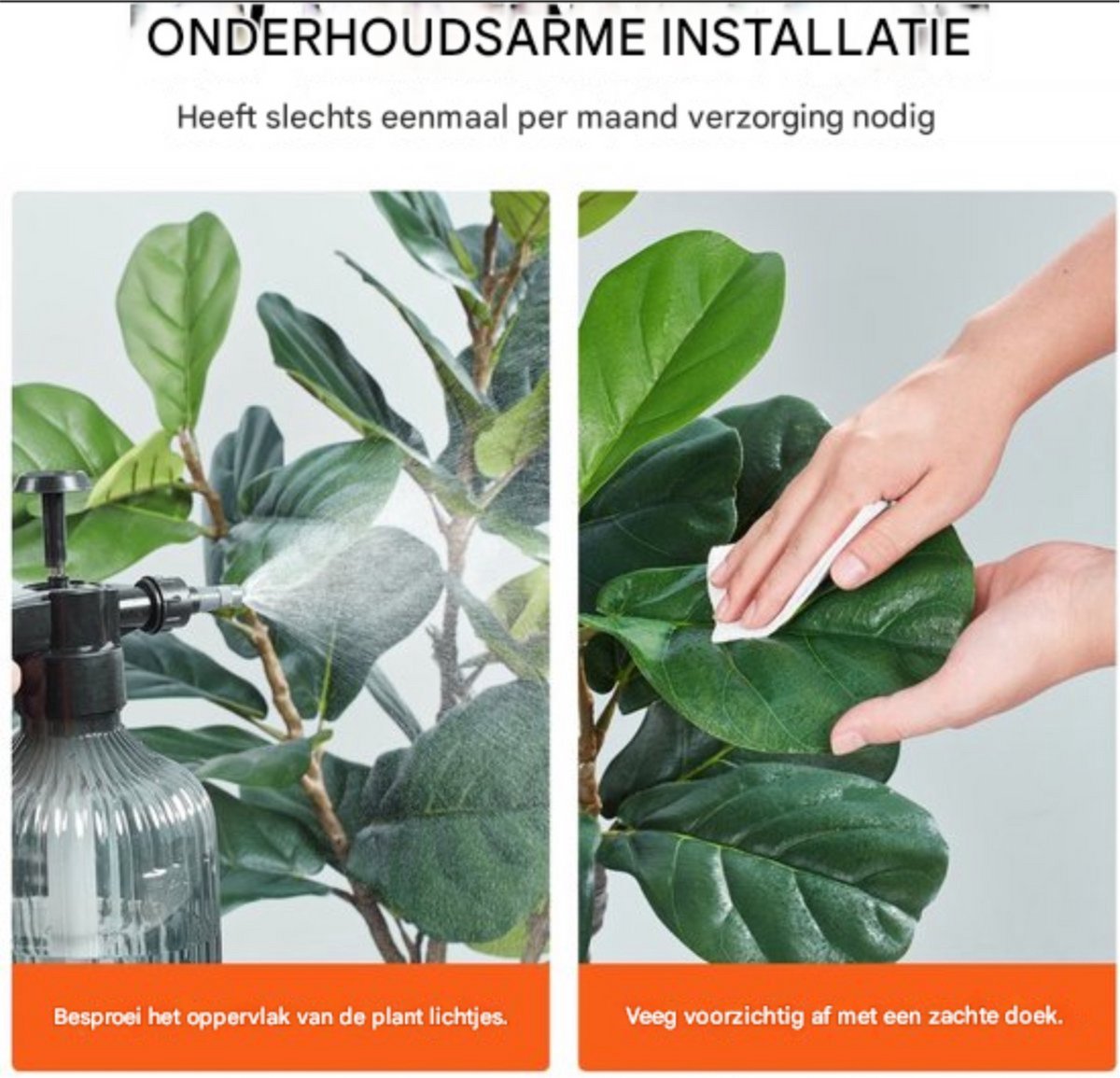 Kunstplant Fiddle Leaf Fig - Decoratieplant - 185 cm - Waterdicht & Geurloos - Voor Thuis of Kantoor