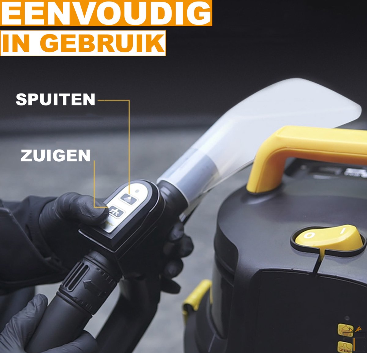 Happyment® Tapijtreiniger machine - Vlekkenreiniger bank - Auto - Stofzuiger - Meubelreiniger - 30L - Zwart - Black friday - Kerstcadeau