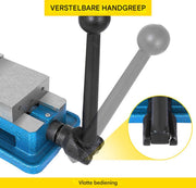 Bankschroef PRO - Bekbreedte 80 mm - Staal - Hoge Precisie - Blauw