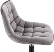 Barkruk Ohio Industrial Donkergrijs - Barkrukken set van 1 - Barstoel Kruk - Barstoelen met rugleuning - Keukenstoel - In hoogte verstelbaar - Velvet